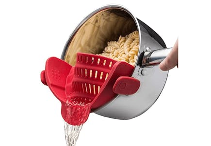 Adjustable Clip-On Pasta Strainer for Pots, Pans, and Bowls