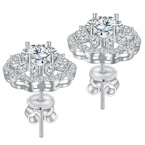 Sunflower Moissanite Stud Earrings
