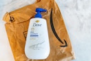 Dove body wash on Prime bag