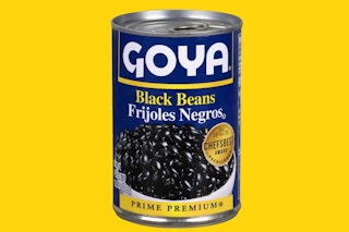 goya beans on yellow background