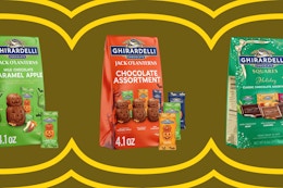 ghirardelli chocolate on a grid