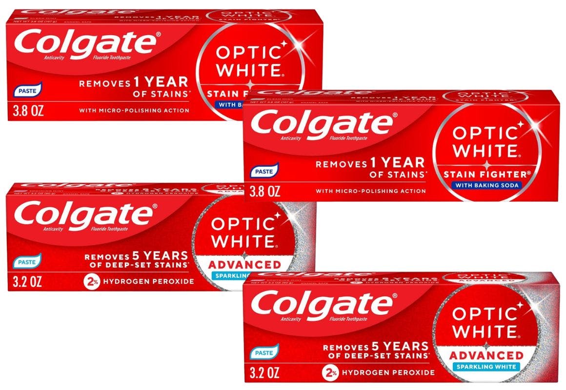 4 Colgate Optic White Toothpastes