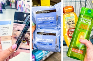 collage with covergirl, neutrogena, and garnier prodcuts