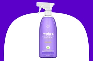 a purple bottle of all-purpose cleaner