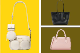 handbags in a collage