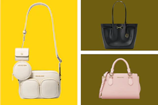 handbags in a collage