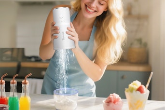 Portable Cordless Ice Shaver Slushie Machine for Home with USB charger and 3 Reusable Ice Mold Cups