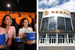 Movie Package With 2 Regal Tickets, 2 Drinks, and 1 Popcorn, $35 at Giftory card image