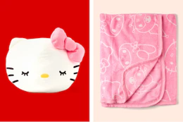 Hello Kitty bedding: pillow & blanket