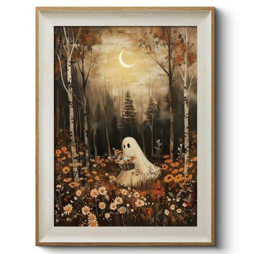 Ghost Holding Flowers Canvas Art