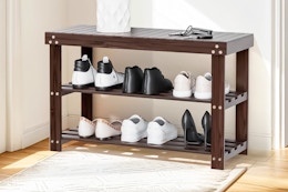 3-Tier Bamboo Shoe Storage Rack, as Low as $35 at Walmart (Reg. $70) card image