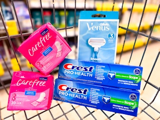 carefree gillette crest products inside cart