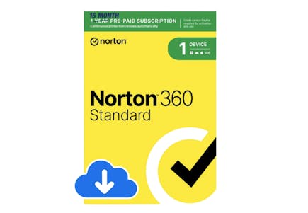 Norton 360 15-Month Pre-Paid Subscription