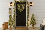 Holiday Set being used to decorate the front door