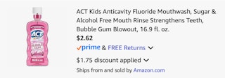 Act Amazon receipt