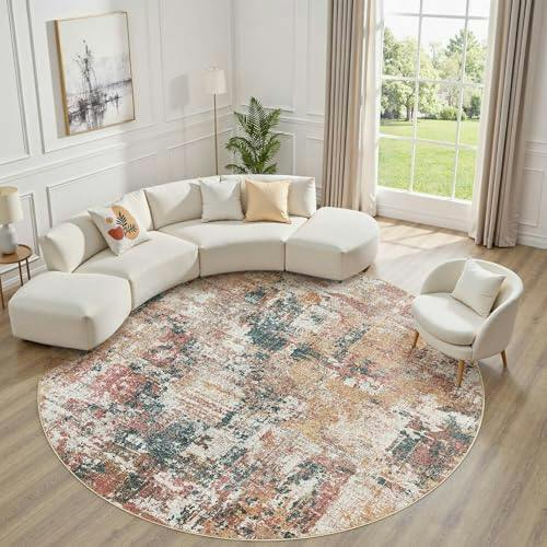 Washable Round Area Rug