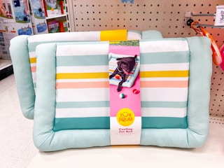 two sun squad pet cooling beds on target shelf