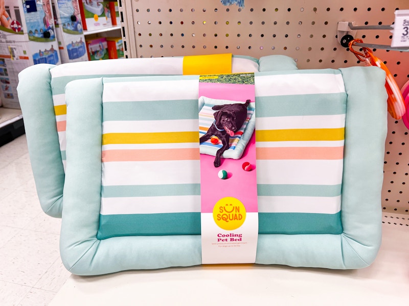 two sun squad pet cooling beds on target shelf