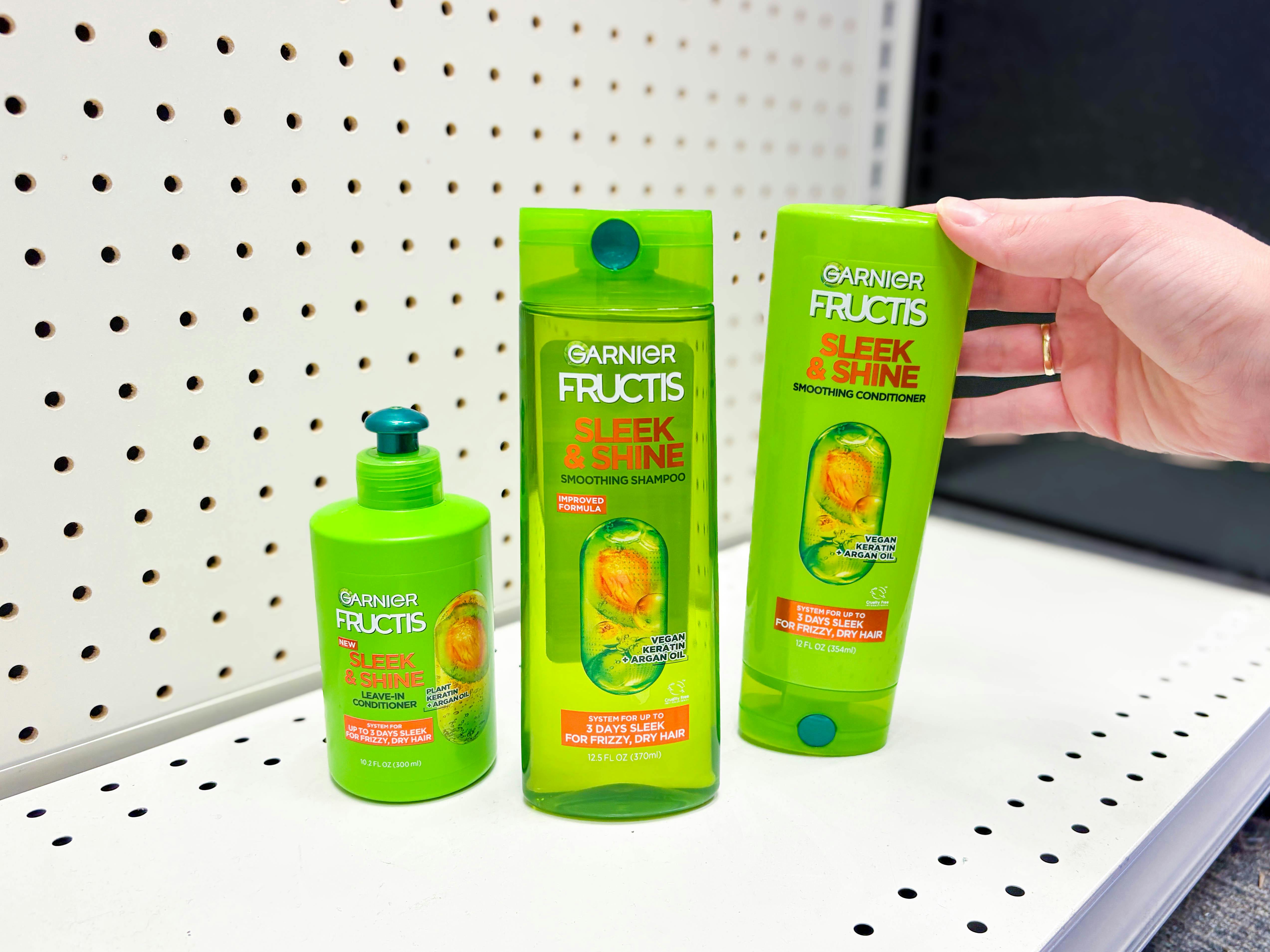 garnier products on shelf in cvs