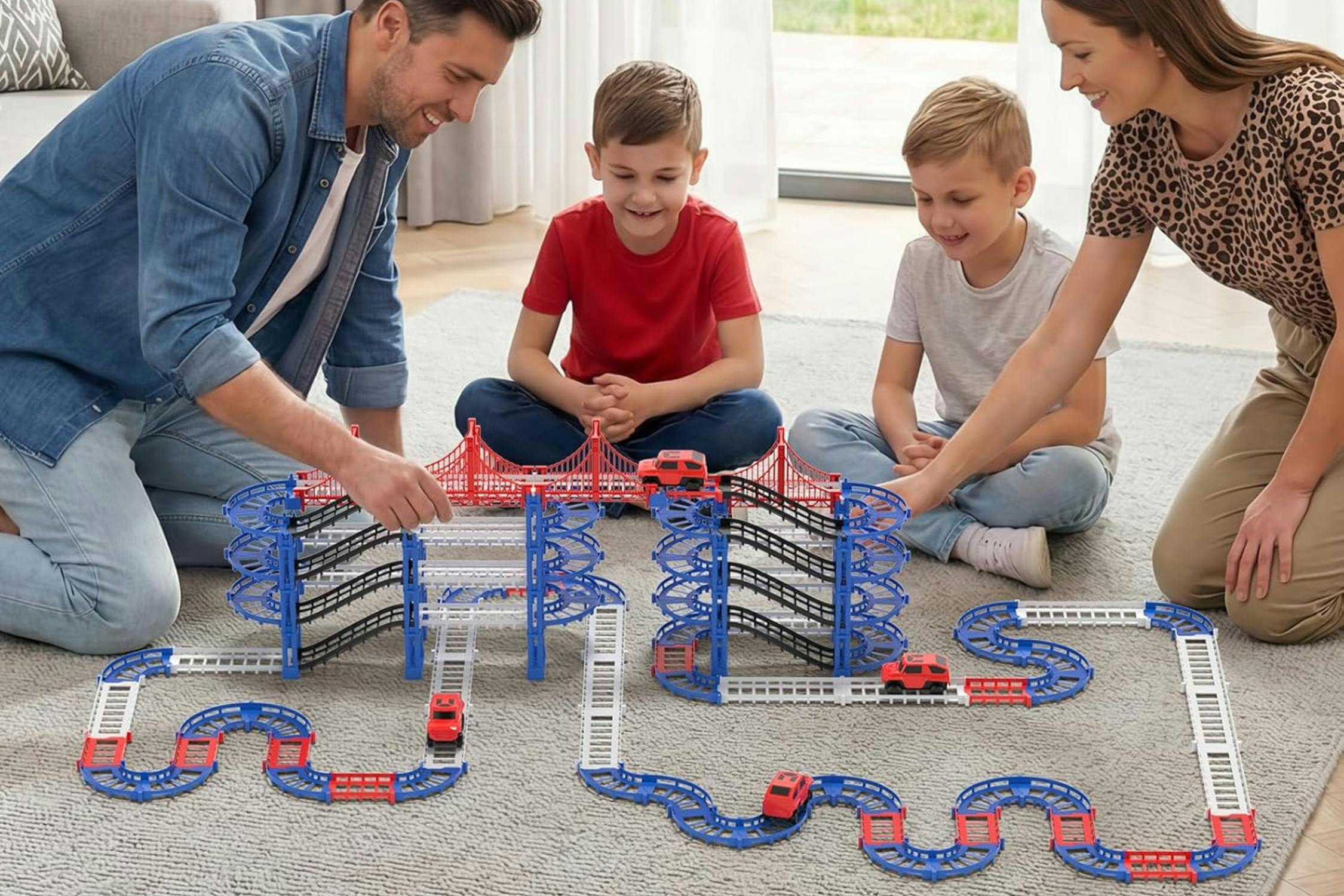 DIY Construction Race Track Set, 24 Pieces B0FHHWBHFW