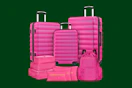 Hot pink 10 pc luggage set