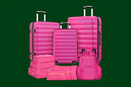 Hot pink 10 pc luggage set