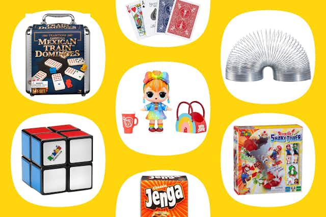 Buy 1 Get 1 50% Off: Jenga, Battleship, Rubik's Cube, and More on Amazon card image