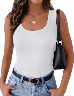 Women's Square Neck Ribbed Tank Top