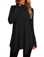 Mock Turtleneck Tunic Top