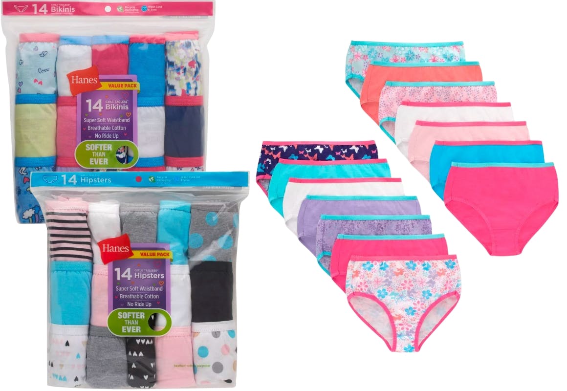 Hanes® Toddler Girls' Tagless® Briefs - Assorted Colors, 4 / 6 pk - Kroger