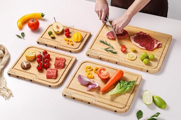 4-Piece Bamboo Cutting Board Set, Only $22 on Amazon