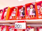 our generation dolls sitting on a target shelf