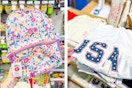 backpack and americana tee side by side