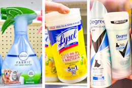 college with febreze, lysol, and degree