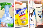 college with febreze, lysol, and degree