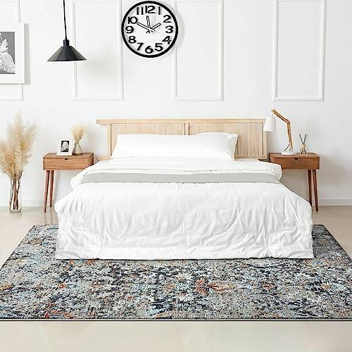 Vintage Floral Gray Area Rug