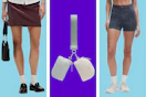 lululemon women's apparel: skirt, wristlet & shorts