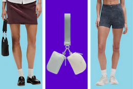 lululemon women's apparel: skirt, wristlet & shorts