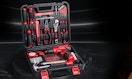 a red and black tool set
