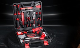 a red and black tool set