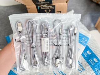 pack of five iphone charging cables