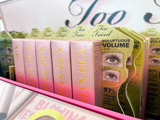 Multiple Better Than Sex mascara packages sitting in a display.