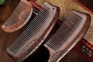 Natural Sandalwood Fine Tooth Comb - Anti Static Wooden Comb for Women, Smooth Detangling Hair Comb, Portable Travel Mini Wood