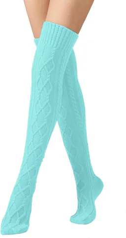 Women's Cable Knit Thigh High Socks
