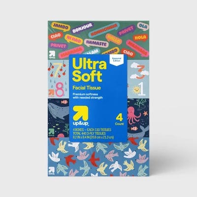 2 up&up Facial Tissue 4-Packs