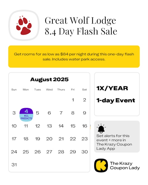 Great Wolf Lodge $84 sale