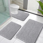 OLANLY Chenille Bathroom Rug Set