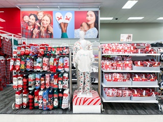 wondershop matching family pajamas sitting on target shelves