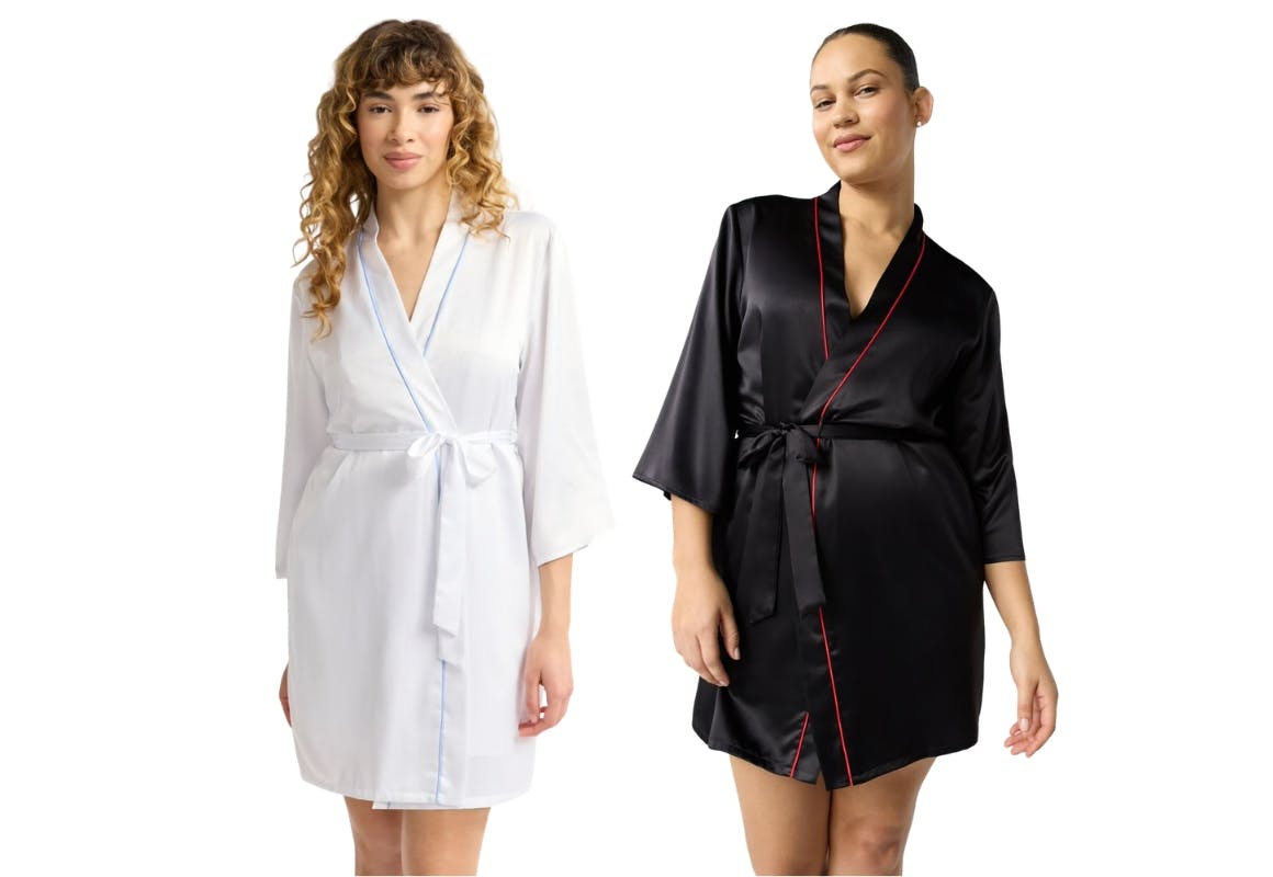 Joyspun Women's Bridal Satin Robe