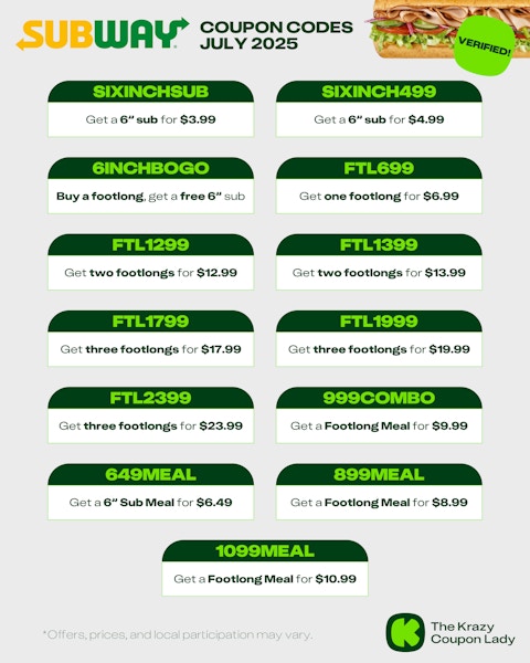 Subway-July-Coupons